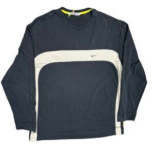 Vintage 00s Nike Long Sleeve Shirt Logo Jersey Cotton Blue XL